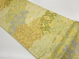 雲に向かい鶴・花唐草模様織出し袋帯